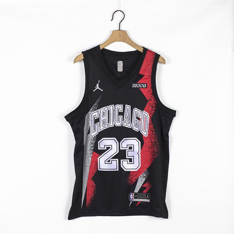 Men Chicago Bulls 23 Jordan Black Championship Commemorative Edition NBA Jersey